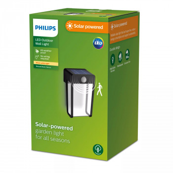 Philips lauko saulės energijos sieninė šviestuvas Shroud 2,3 W su dienos šviesos ir judesio jutikliu