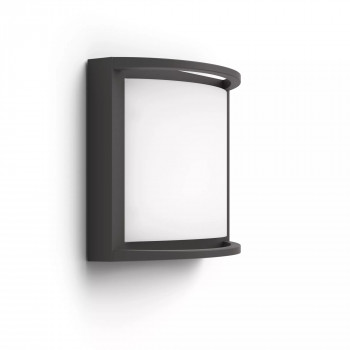 Philips Outdoor Ultra-Efficient Samondra sieninė lempa 3,8W, 2700 Kelvinų, antracito spalvos