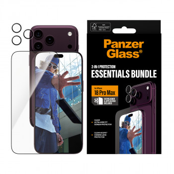 PanzerGlass 2-in-1 Essentials rinkinys: ekrano apsauga ir fotoaparato objektyvo apsauga iPhone 18 Pro Max