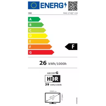 MSI MAG 274QF E20 27 inch QHD 200Hz Rapid IPS žaidimų monitorius - Juodas