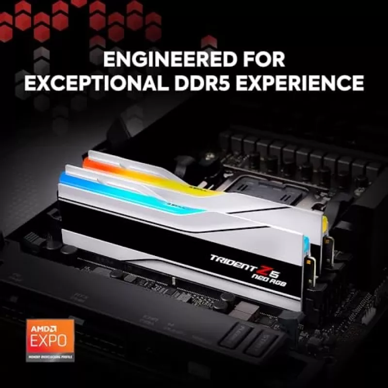G.Skill Trident Z5 Neo EXPO RGB 64GB (2x32GB) DDR5 PC5-48000C30 6000MHz dviejų kanalų rinkinys