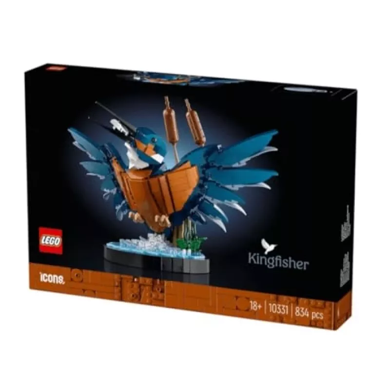 LEGO Icons Kingfisher Bird Set Model Building Kit for Adults to Build with Water Setting Display Stand Great Home and Office Desk Décor Valentine's