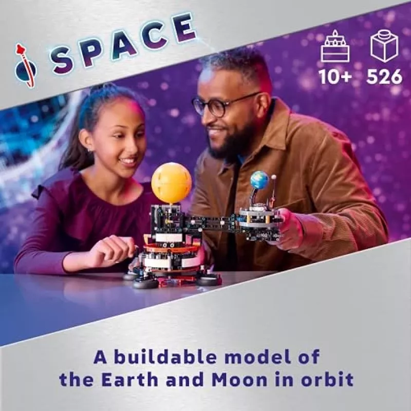 LEGO Technic Žemė ir Mėnulis Orbitėje Kosminiai Žaidimai Vaikams Nuo 10 Metų Saulės Sistemos Konstruktorius su Planetomis