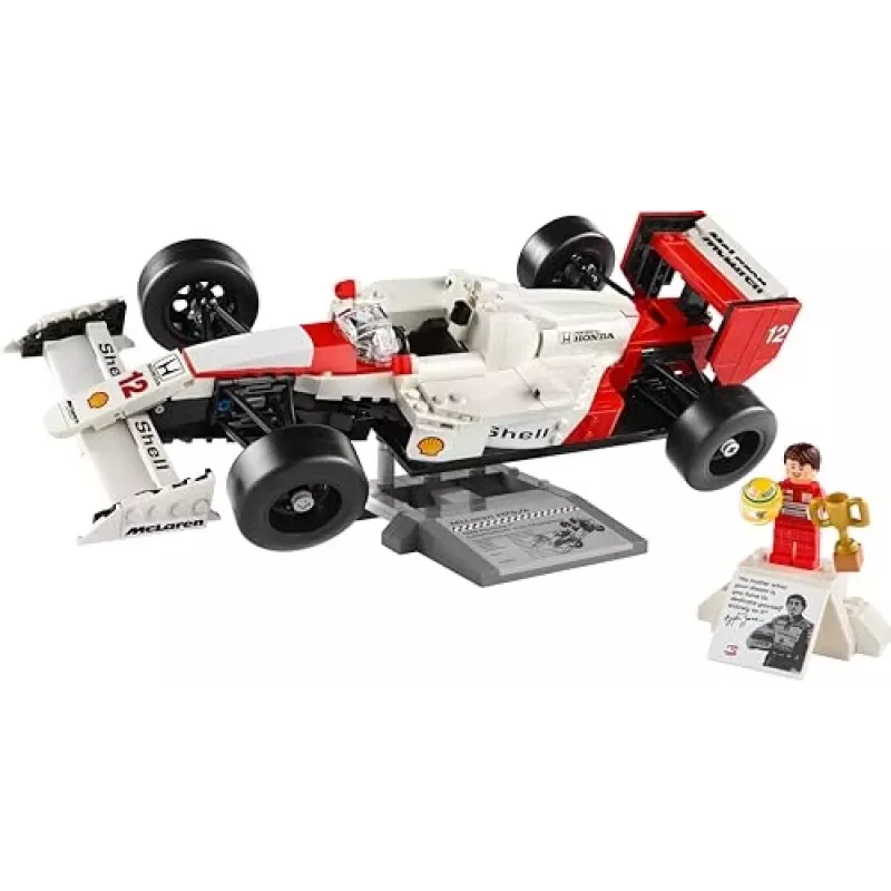 LEGO rinkinys McLaren MP4/4 Ayrton Senna 10330 — LEGO ICONS mastelio modelio vitrina