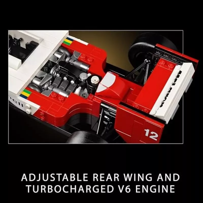 LEGO rinkinys McLaren MP4/4 Ayrton Senna 10330 — LEGO ICONS mastelio modelio vitrina