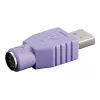Microconnect USBA-M/PS2-F laido jungčių adapteris Violetinis