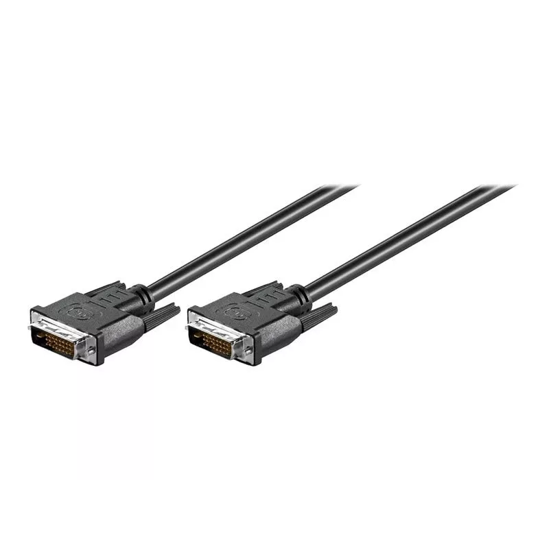 Wentronic Goobay DVI-D FullHD kabelis Dual Link, juodas, 1,8 m - DVI-D kištukas Dual-Link (24+1 kontaktai) > DVI-D kištukas Dual-Link (24+1 kontaktai) (93573)