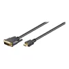 Wentronic Goobay HDMI™ / DVI-D kabelis, juodas, 3 m - 19 kontaktų HDMI™ kištukas > DVI-D (18+1) kištukas (51581)