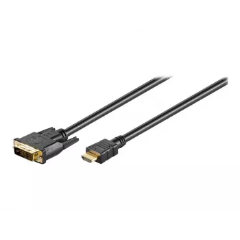 Wentronic Goobay HDMI™ / DVI-D kabelis, juodas, 3 m - 19 kontaktų HDMI™ kištukas > DVI-D (18+1) kištukas (51581)