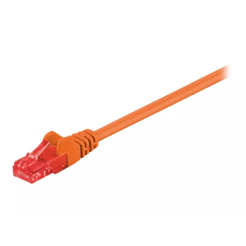 Wentronic Goobay - komutacinis kabelis - RJ-45 (V) į RJ-45 (V) - 1 m - UTP - CAT 6 - Formuotas, be užkabinimų - Oranžinis (95262)