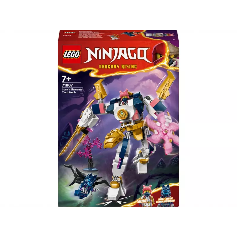 LEGO NINJAGO 71807 Sora’s Elemental Tech Mech Rising Building Set