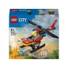 LEGO City gaisrinis sraigtasparnis 60411 konstruktorius, 85 dalys, besisukantys sparnai, 1 minifigūrėlė, amžius 5+ (220×90×60 mm)