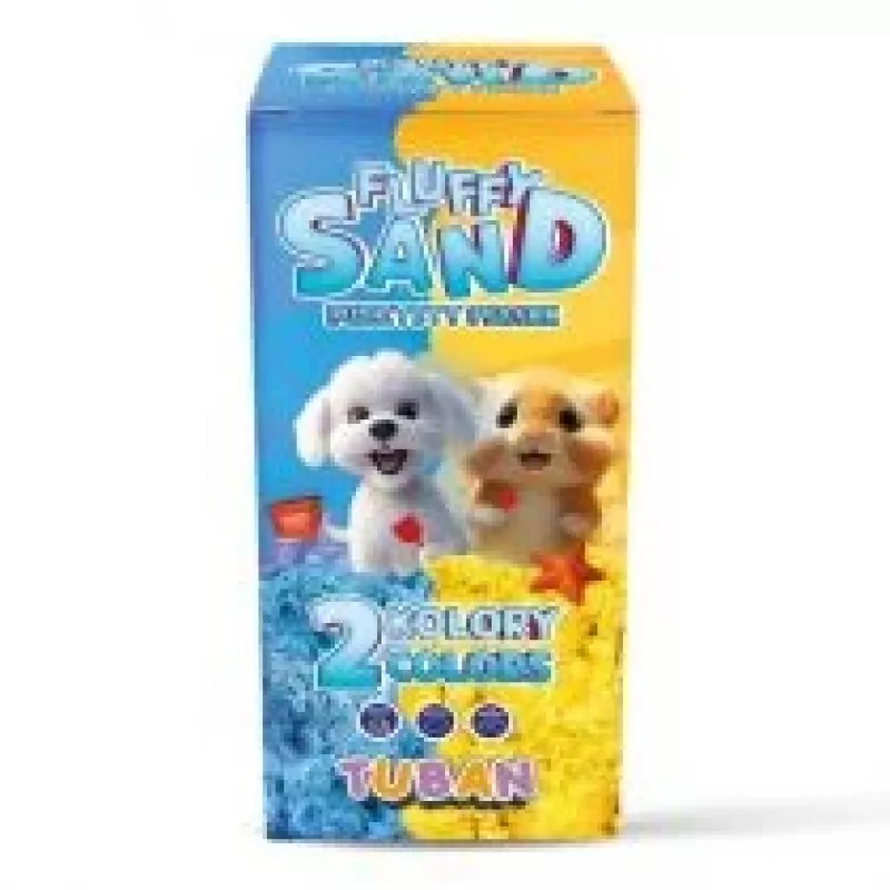 Vaikų kūrybos rinkinys TUBAN Tuban SET FLUFFY SAND – mėlynas ir geltonas, 2 × 70 g, amžius 3+