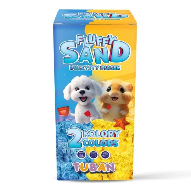 Vaikų kūrybos rinkinys TUBAN Tuban SET FLUFFY SAND – mėlynas ir geltonas, 2 × 70 g, amžius 3+