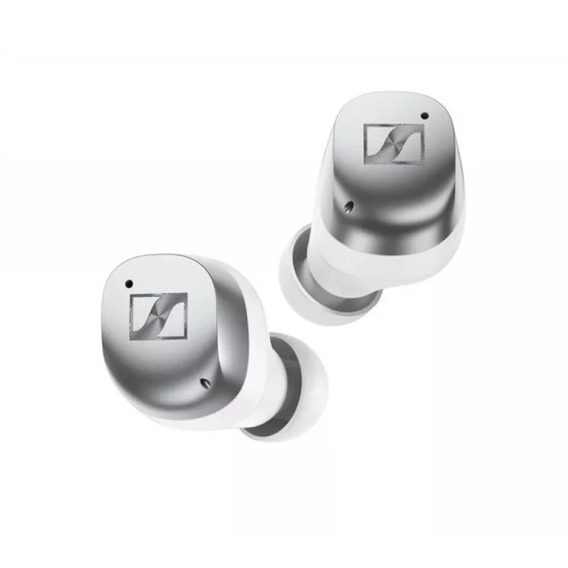 SENNHEISER Momentum MTW4 belaidės Bluetooth triukšmą slopinančios sportinės ausinės - balta ir sidabrinė