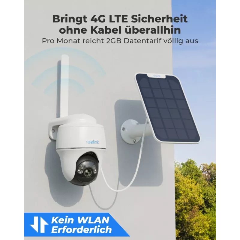 Reolink Go Series G430 - 5MP lauko baterinė kamera, 4G LTE tinklas, žmonių/transporto priemonių/gyvūnų aptikimas, 355° pasukimas ir 140° pakreipimas
