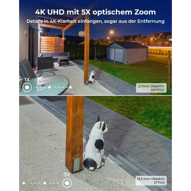 Reolink W430 - 4K Outdoor Camera, Next-Gen Wi-Fi 6, 5X Optical Zoom, Person/Vehicle/Animal Detection, Color Night Vision