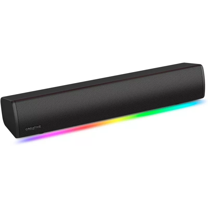 Sound Blaster GS3 kompaktiška žaidimų garso juosta su RGB ir SuperWide technologija, USB maitinama, Bluetooth 5.4, ausinių išvestis, skirta PC ir Mac