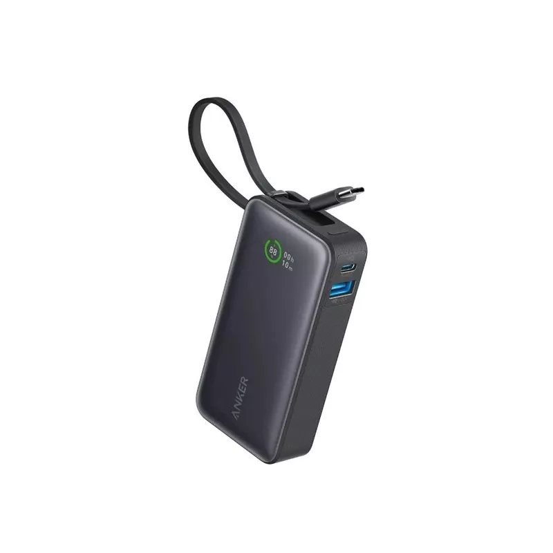 Powerbank 545 NANO 30W 10000mAh su įmontuotu USB-C laidu, juoda