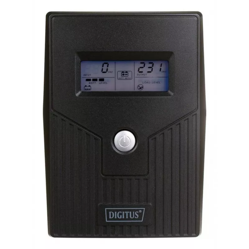 DIGITUS Line-Interactive UPS, 800VA/480W 12V/9Ah X1 baterija, 2x CEE 7/7 lizdai, RJ-11, LCD (DN-170064-LCD)