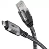 Ethernet laidas USB-C 3.2 Gen2 kištukas > RJ-45 kištukas, LAN adapteris juoda/sidabrinė, 2 metrai, pintas tekstilinis apvalkalas