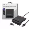 ID kortelių skaitytuvas QOLTEC Smart chip ID card scanner — USB, juodas, 84,5×65×16 mm, 63 g