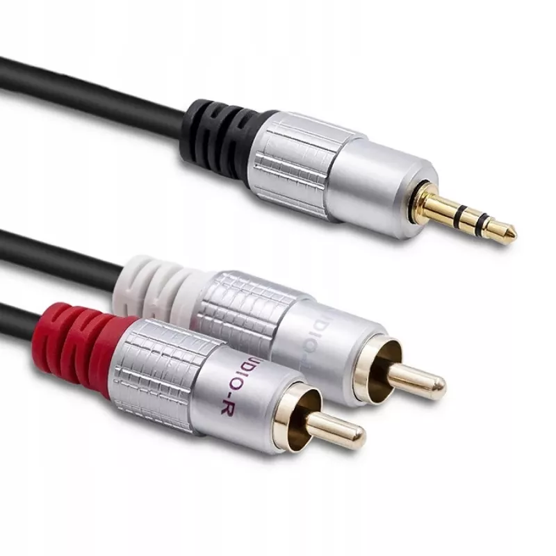 Garso kabelis Qoltec 52339 1 m 2xRCA 3,5 mm Juodas