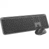 “Logitech MK950 Signature plonas” klaviatūra su pele, biuro RF belaidė + Bluetooth, QWERTY US International, grafito spalvos