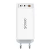 SAVIO LA-07 GaN 65W mains charger, USB, QC4.0+, PD 3.0, Balta