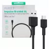 USB A į USB-C laidas AUKEY CB-CD30 0,9 m – juodas, pintas, USB PD 3.0, 0,48 Gbit/s