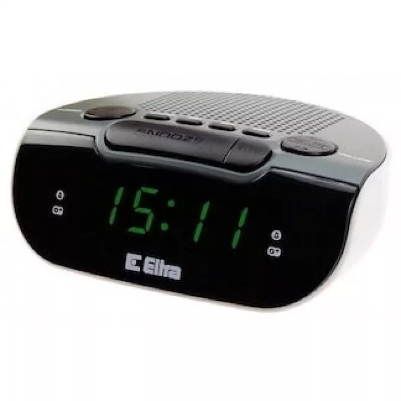 Radijas su laikrodžiu/žadintuvu LED, Eltra, 127x53x98 mm, pilka/baltas