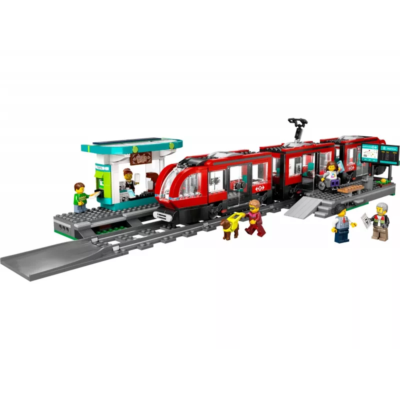 LEGO City miesto tramvajaus ir stoties vaidmenų žaidimo statybų rinkinys vaikams su žaisliniu tramvajumi, dovana berniukams ir mergaitėms nuo 7 metų, kurie mėgsta transporto priemones
