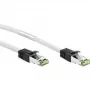 Wentronic Goobay - laidų jungiamasis kabelis - RJ-45 (vyriška) į RJ-45 (vyriška) - 10 m - SFTP, PiMF - CAT 8.1 - be halogenų, formuotas, be užkabų, suvyta viela - balta (55129)
