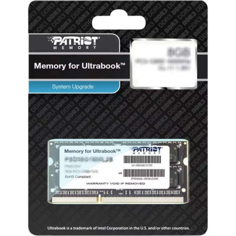 Nešiojamojo kompiuterio atmintis PATRIOT 8GB DDR3 1600MHz 204-pin SO-DIMM 1,35V