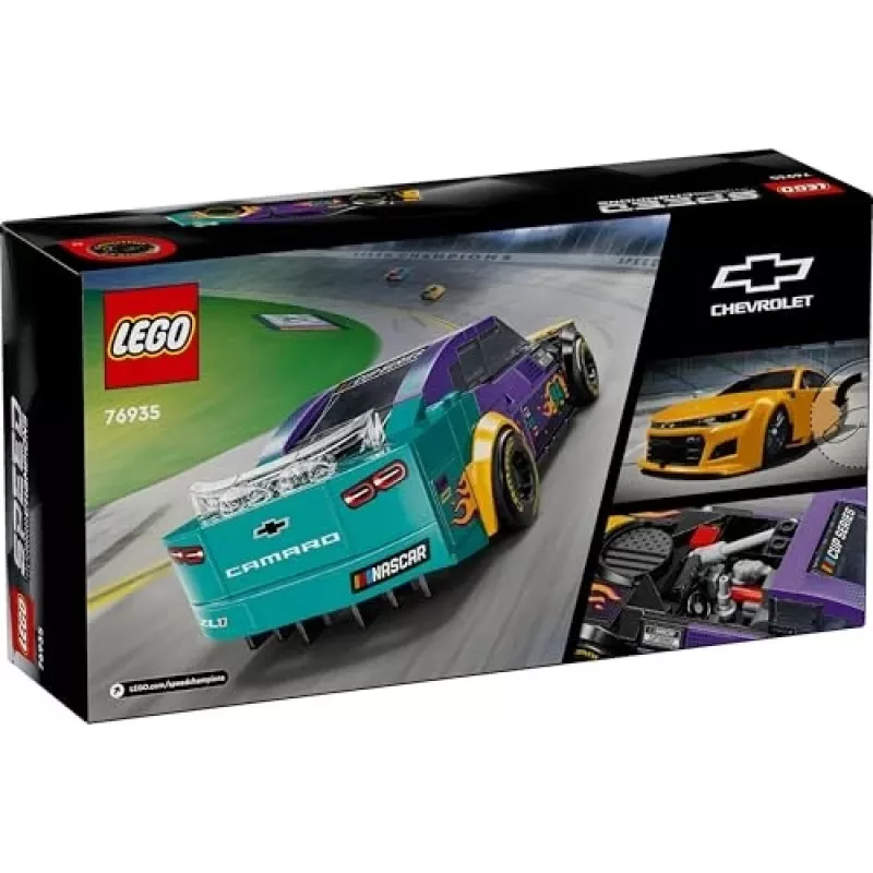 Konstruktorius LEGO Speed Champions 76935 NASCAR Next Gen Chevrolet Camaro ZL1, 328 detalės, 1 minifigūrėlė, amžius 9+