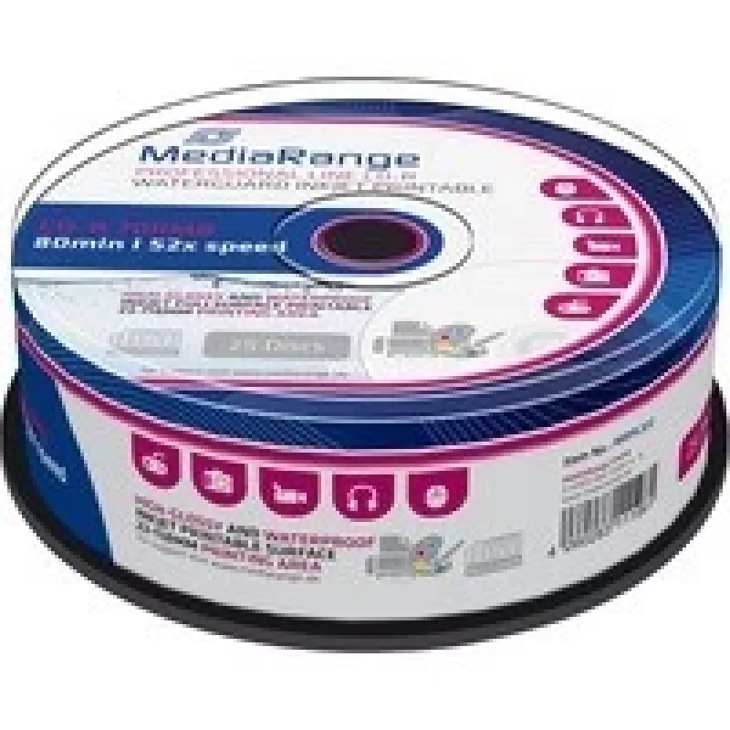CD-R MediaRange MRPL512 700 MB 52x rašaliniam spausdinimui 25 vnt. ant velenėlio