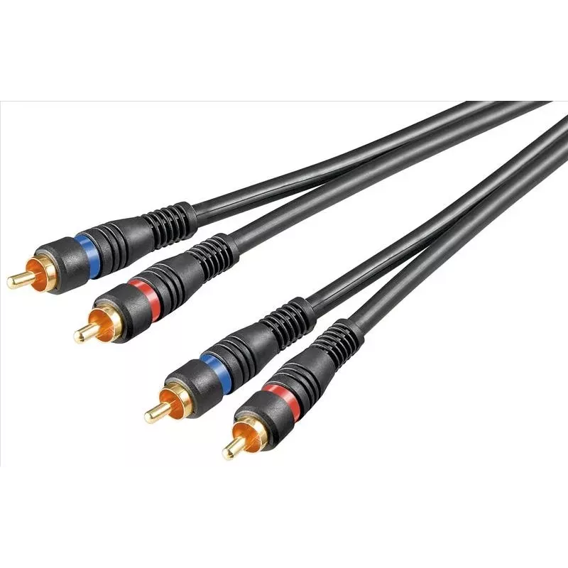 Wentronic Goobay - Garso kabelis - Sudėtinis garsas - RCA (S) į RCA (S) - 1,5 m - Dvigubai ekranuotas koaksialinis kabelis - Juoda (50032)