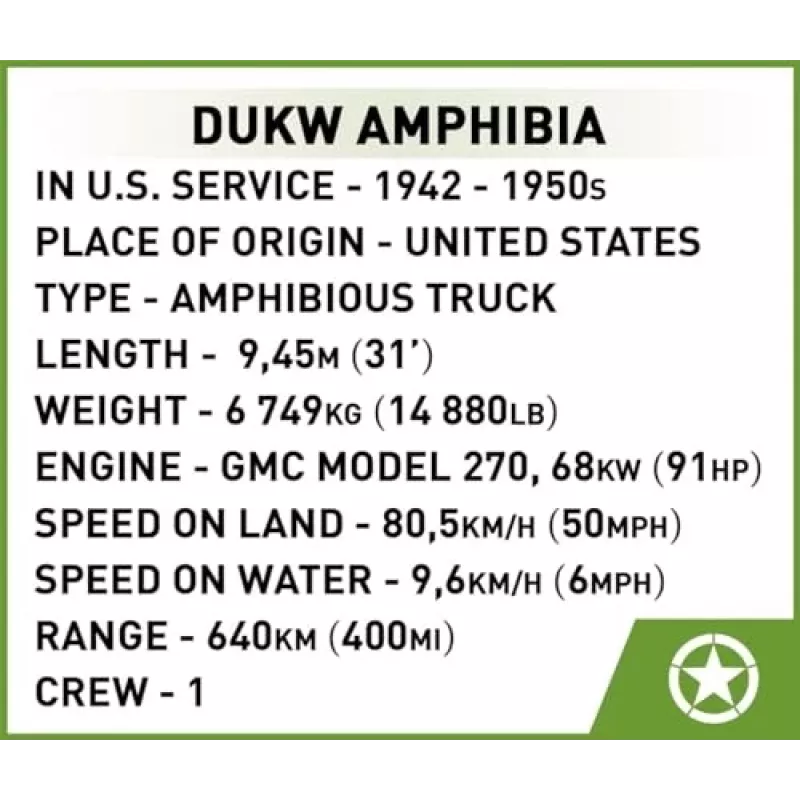 Cobi Historical Collection WWII DUKW Amphibia, Multi