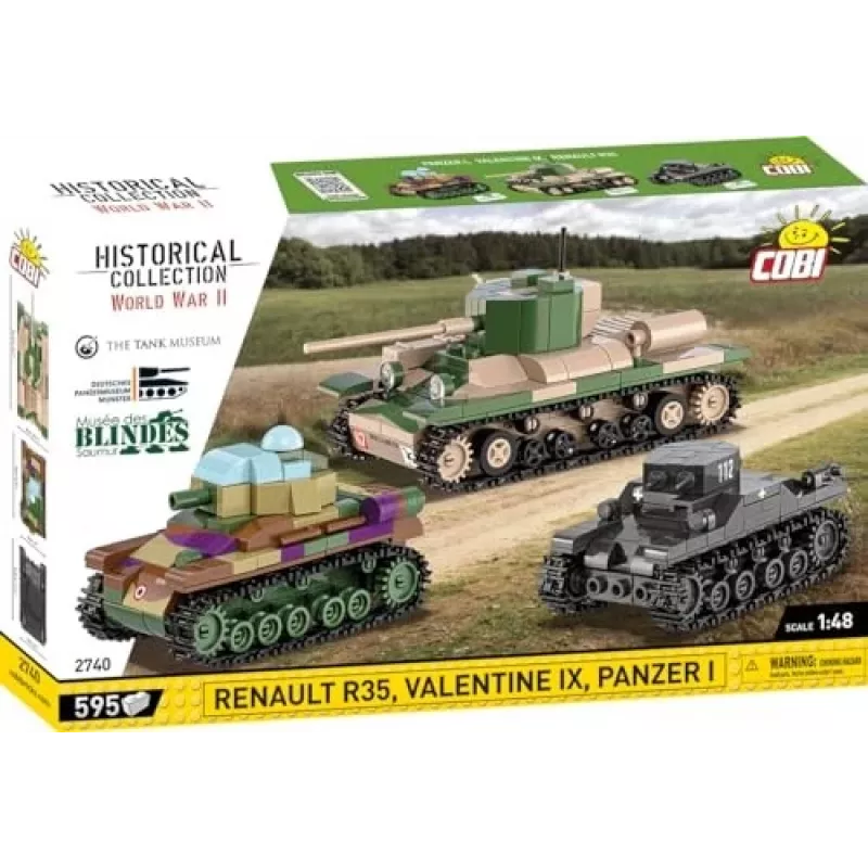 Statybinis rinkinys COBI Renault R35 Valentine IX Panzer I 595 vnt.