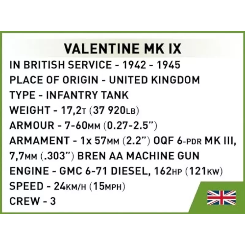 Statybinis rinkinys COBI Renault R35 Valentine IX Panzer I 595 vnt.