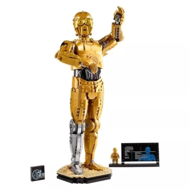 LEGO konstruojama figūrėlė Star Wars C-3PO modelis 75398 — 1 138 detalės, 380 mm aukščio kolekcinis eksponatas