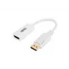 UNITEK Auksu dengtas DisplayPort DP į HDMI 4K UHD HDTV vyriškas į moterišką keitiklio adapteris su garsu - Y-6332 Baltas