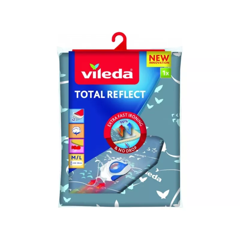 Lyginimo lentos viršutinis užvalkalas VILEDA Total Reflect mėlynos, pilkos, baltos spalvos, skirtas 1300 x 450 mm lentoms