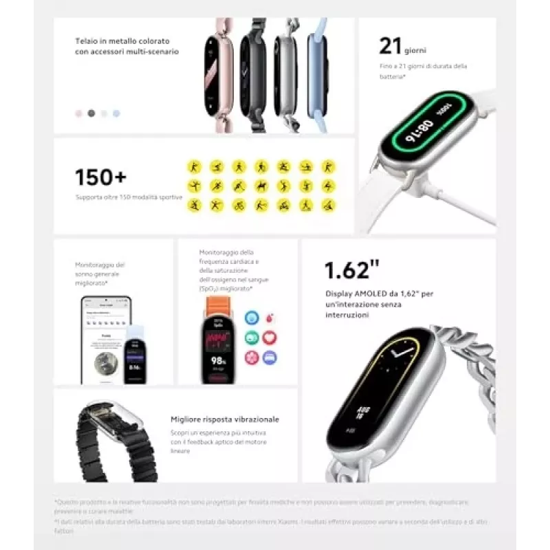 Xiaomi Smart Band 9 apyrankės aktyvumo sekiklis 4,11 cm (1,62) arktinė mėlyna