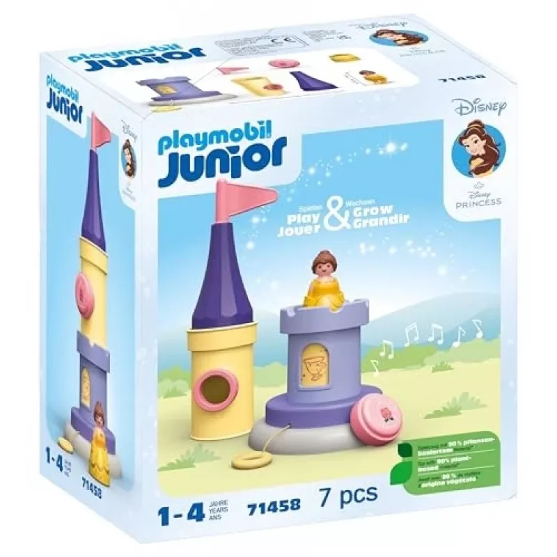 PLAYMOBIL JUNIOR & Disney: Belle's žaidimų bokštas su garsu | Žaidimų rinkinys mažyliams 1–3 m.