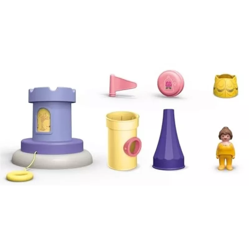 PLAYMOBIL JUNIOR & Disney: Belle's žaidimų bokštas su garsu | Žaidimų rinkinys mažyliams 1–3 m.