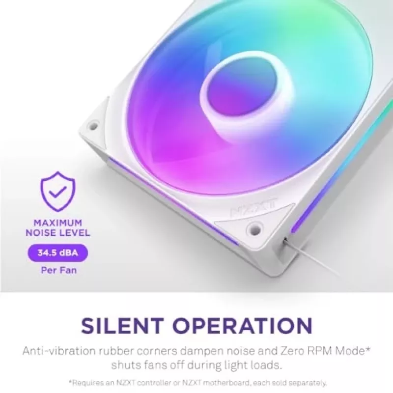 Ventiliatorius NZXT RF-U28HF-W1 140mm 2000 RPM 98,61 CFM baltas