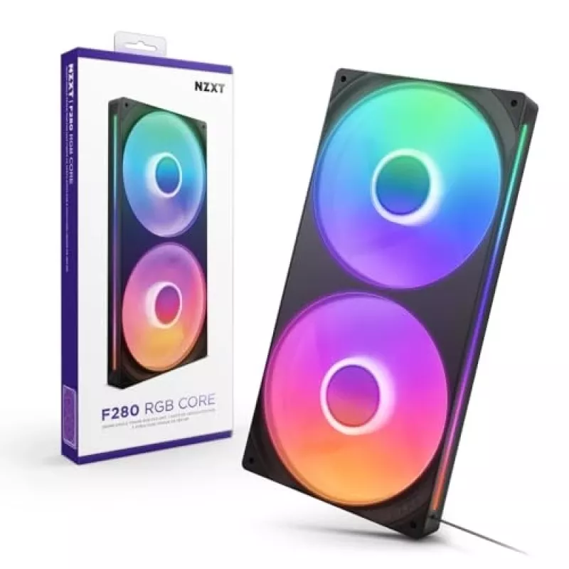 NZXT F280 RGB Core 140mm ARGB PWM 2-Pack Juoda