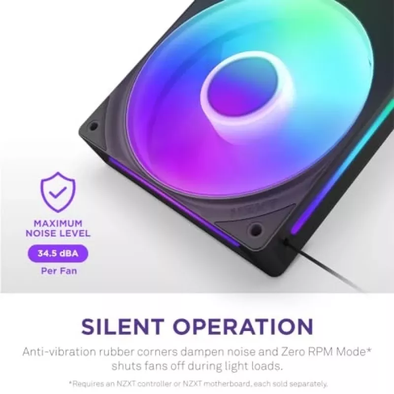 NZXT F280 RGB Core 140mm ARGB PWM 2-Pack Juoda