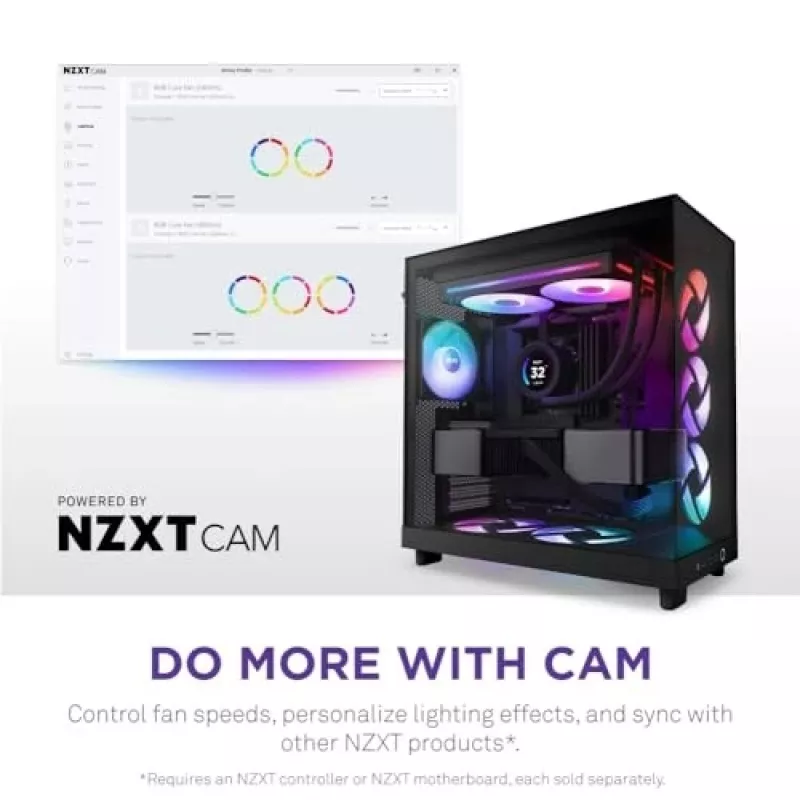 NZXT F280 RGB Core 140mm ARGB PWM 2-Pack Juoda